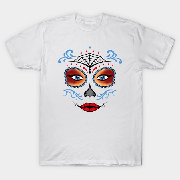 Sugar Skull - Dia de los Muertos T-Shirt by Hispaniola-Fineart